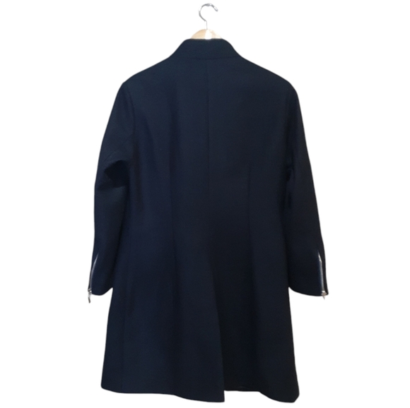 Two Women & A Trunk Women's Wool Blend Mid Length Jacket Dark Navy Size Large - Picture 3 of 7